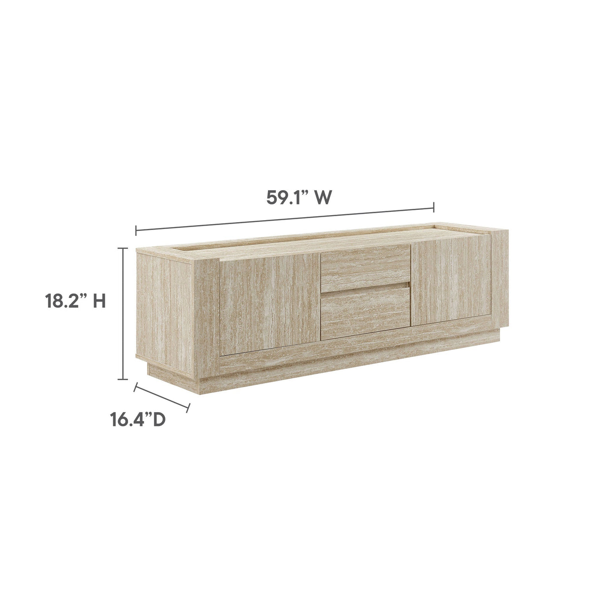Hollis 59" Travertine TV Stand by Modway, photo 2 of 7