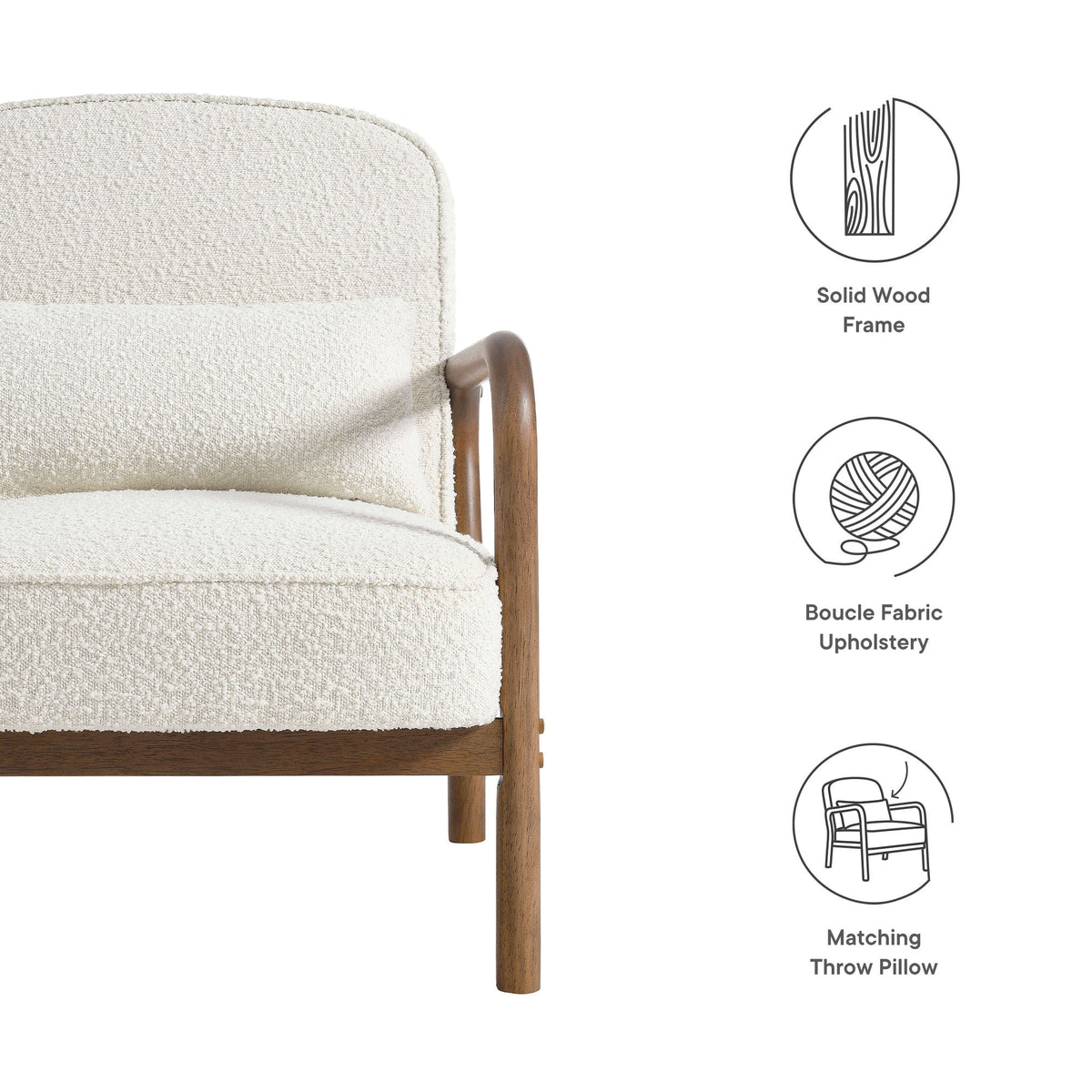 Charlie Boucle Upholstered Armchair by Modway, photo 2 of 7