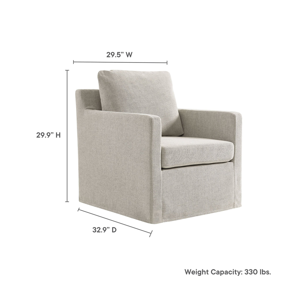Serene Fabric Slipcovered Swivel Armchair by Modway, photo 22 of 28