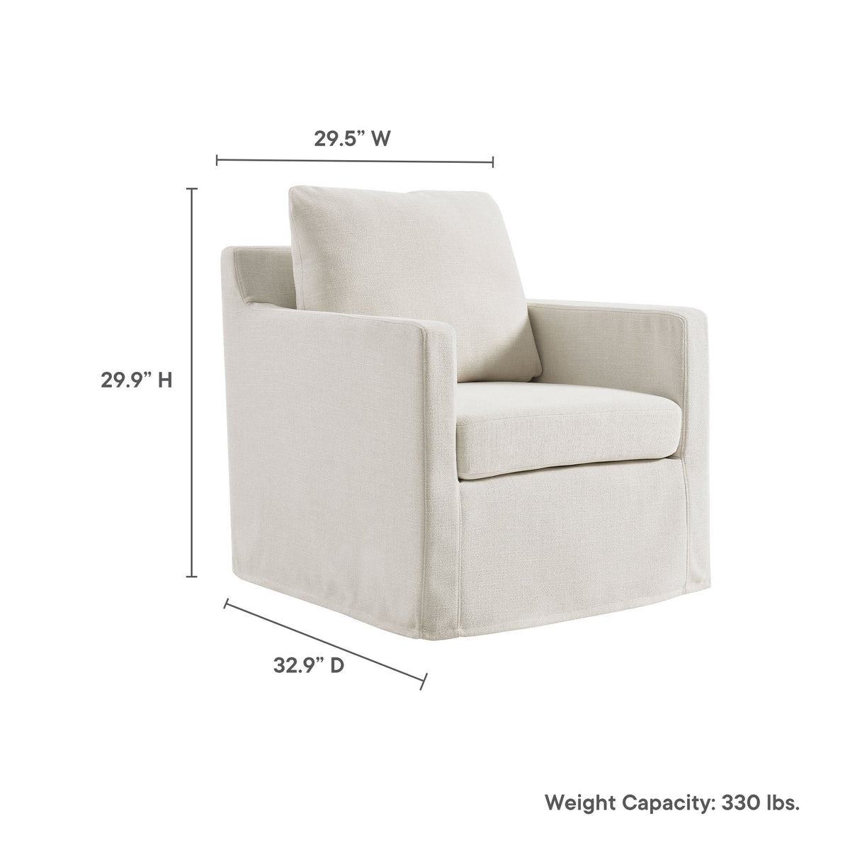 Serene Fabric Slipcovered Swivel Armchair by Modway, photo 20 of 28