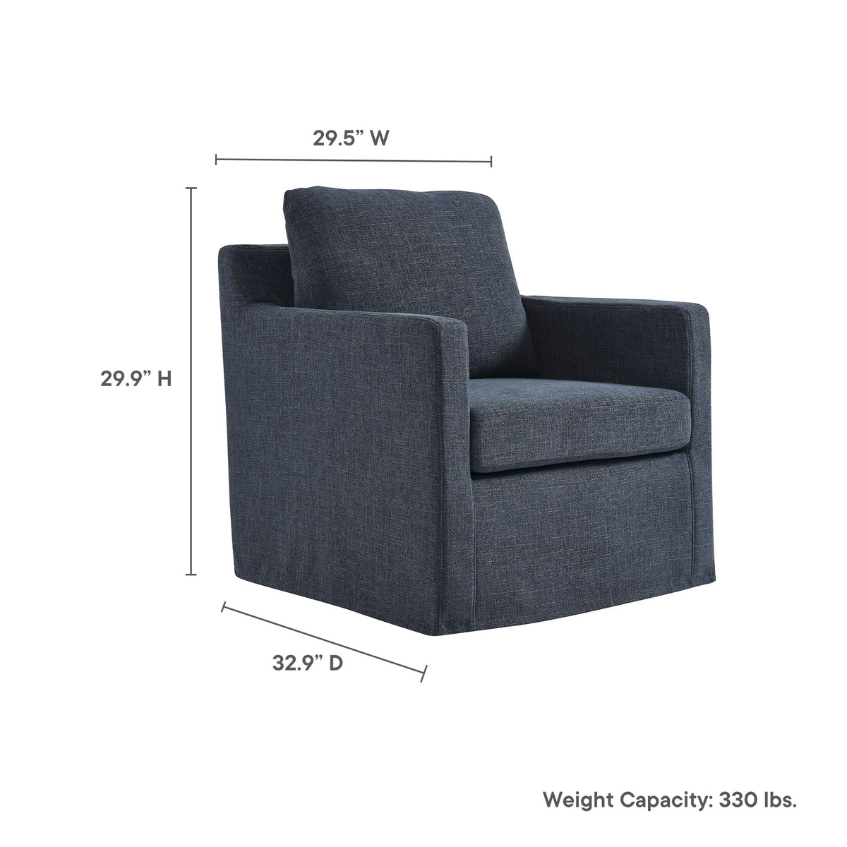 Serene Fabric Slipcovered Swivel Armchair by Modway, photo 3 of 28