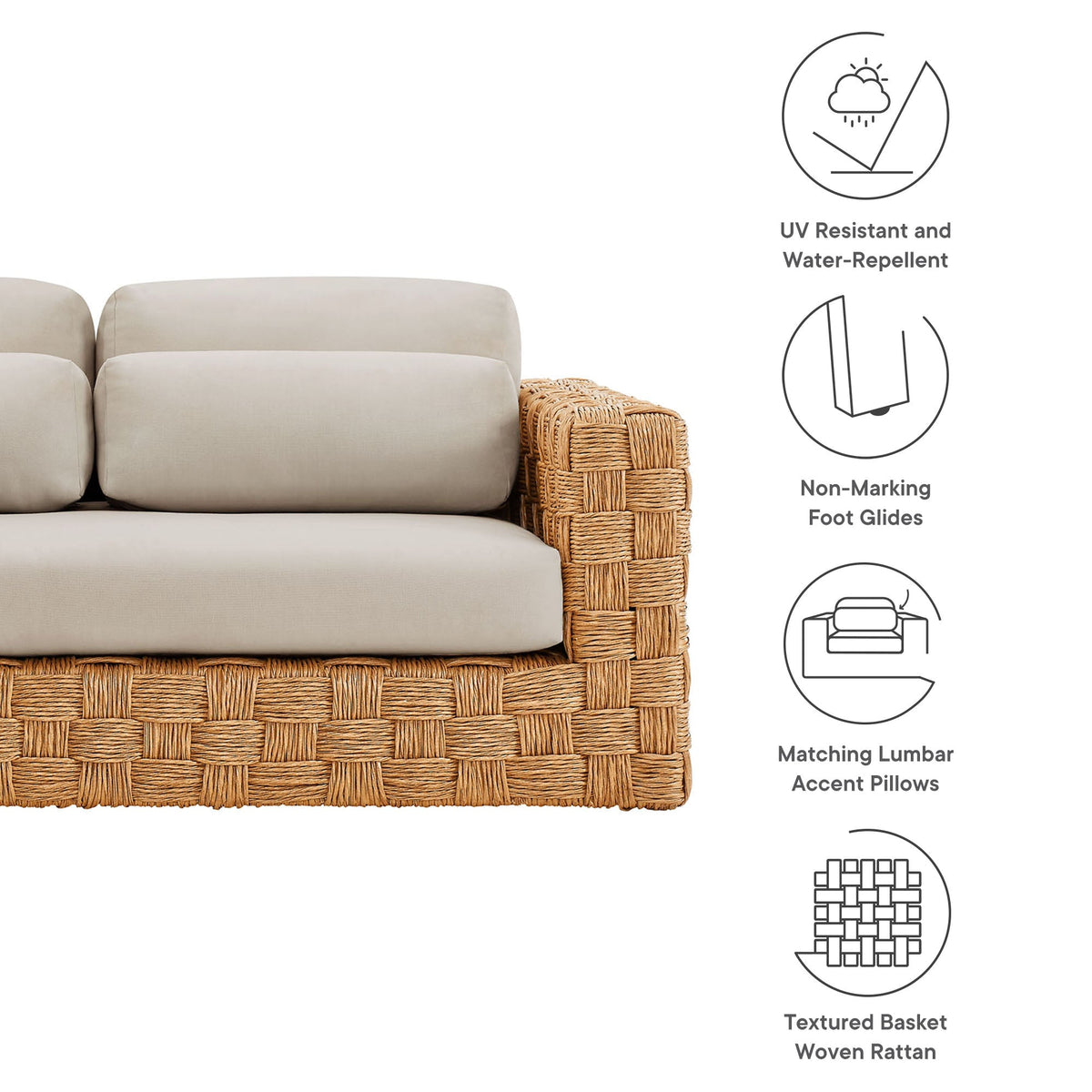 Thames Outdoor Patio Wicker Loveseat by Modway, photo 3 of 7