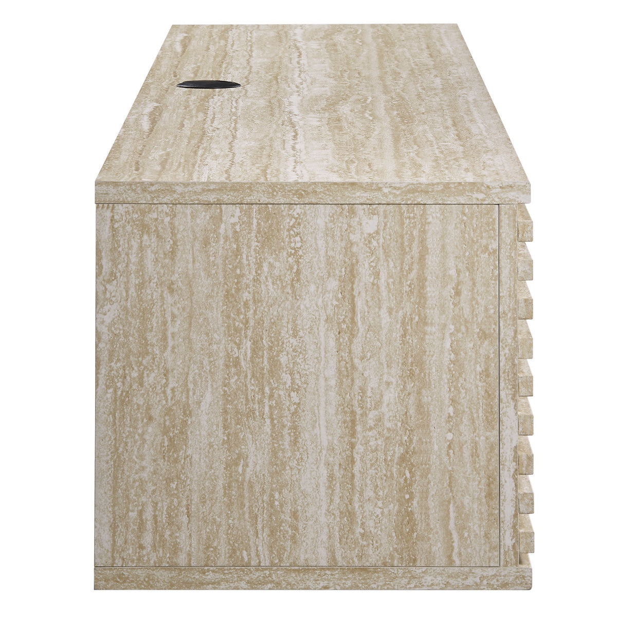 Render 70" Faux Travertine Wall-Mount Media Console TV Stand, photo 5 of 7