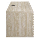 Render 70" Faux Travertine Wall-Mount Media Console TV Stand by HouseOfZazla