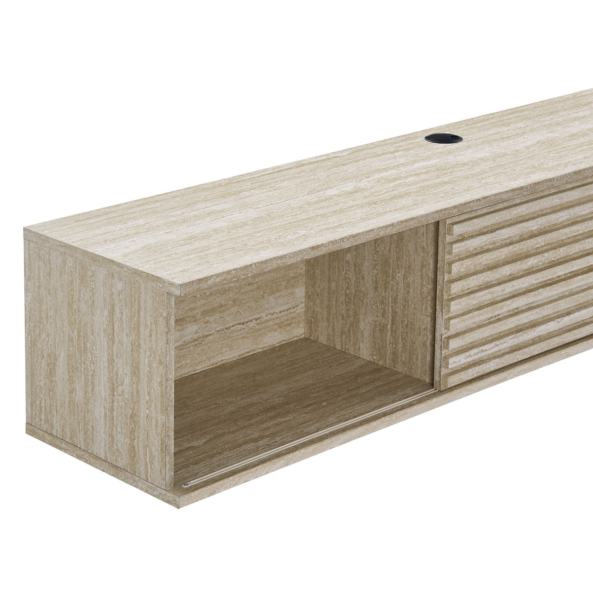 Render 70" Faux Travertine Wall-Mount Media Console TV Stand, photo 7 of 7