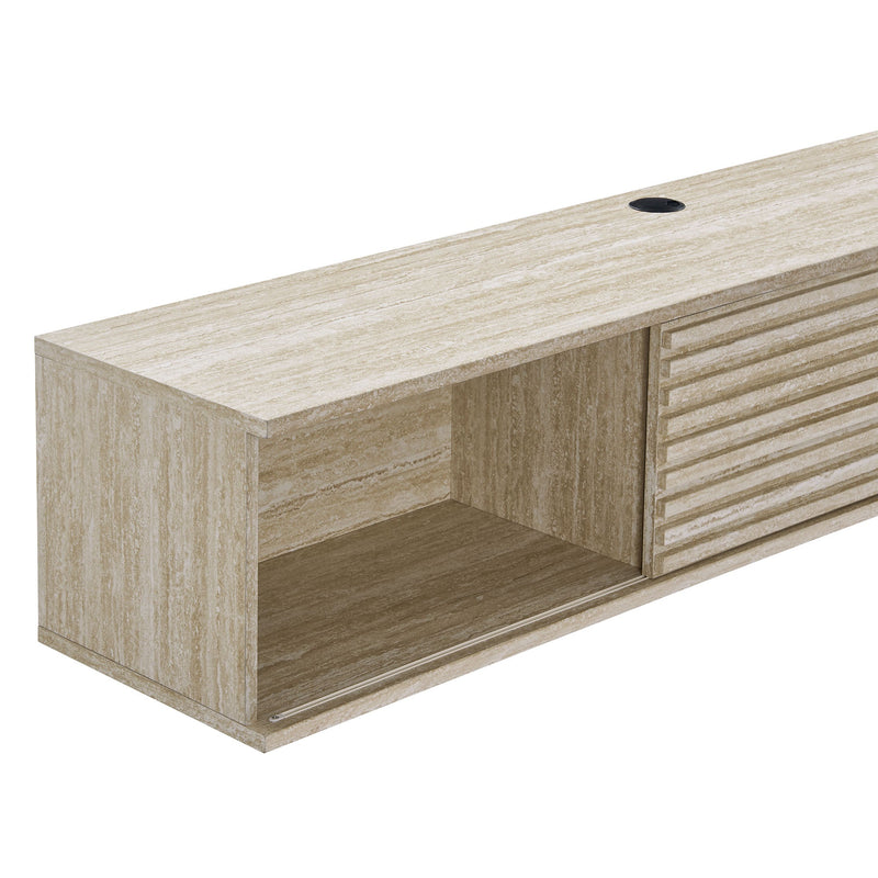 Render 70" Faux Travertine Wall-Mount Media Console TV Stand, photo 7 of 7