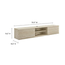 Render 70" Faux Travertine Wall-Mount Media Console TV Stand by HouseOfZazla