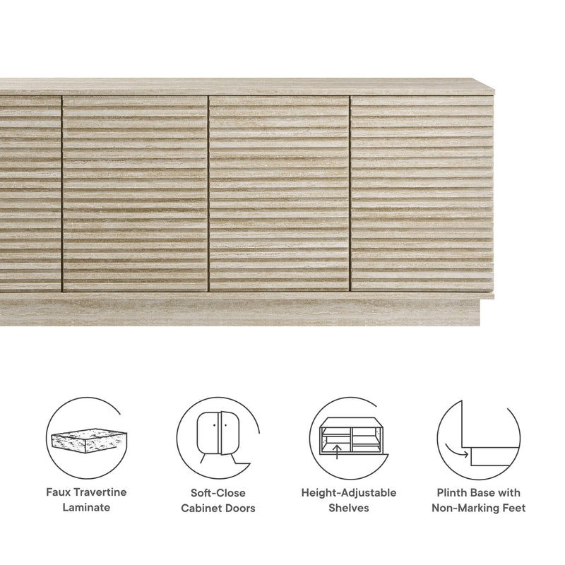 Render 70" Faux Travertine Sideboard Cabinet TV Stand by Modway, photo 2 of 7