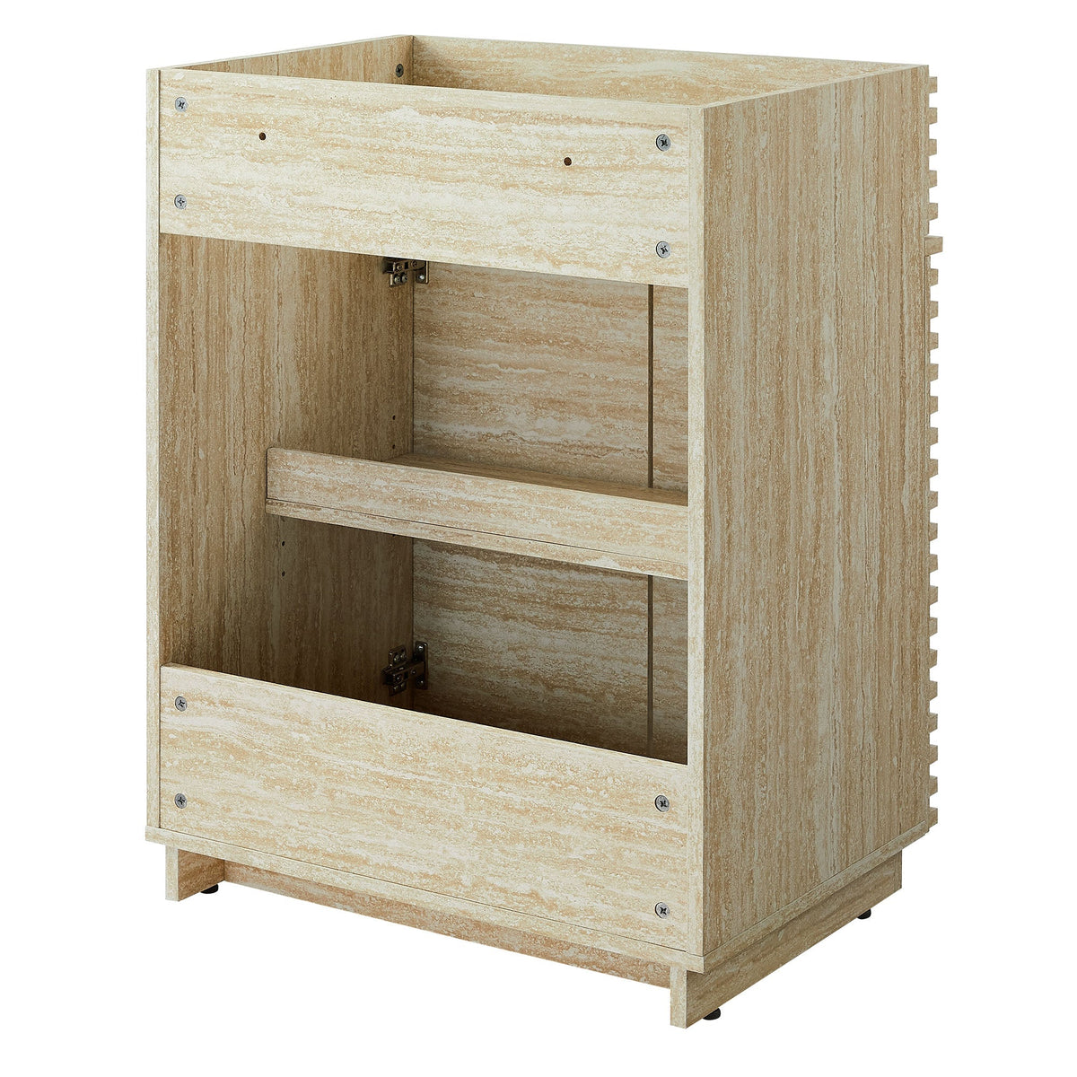 Render 24" Faux Travertine Bathroom Vanity Cabinet, photo 5 of 21