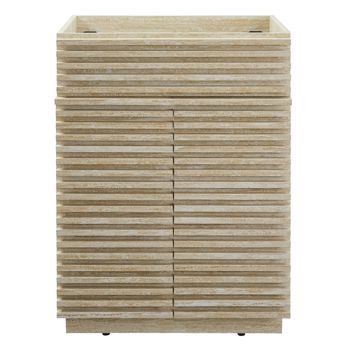 Render 24" Faux Travertine Bathroom Vanity Cabinet, photo 6 of 21