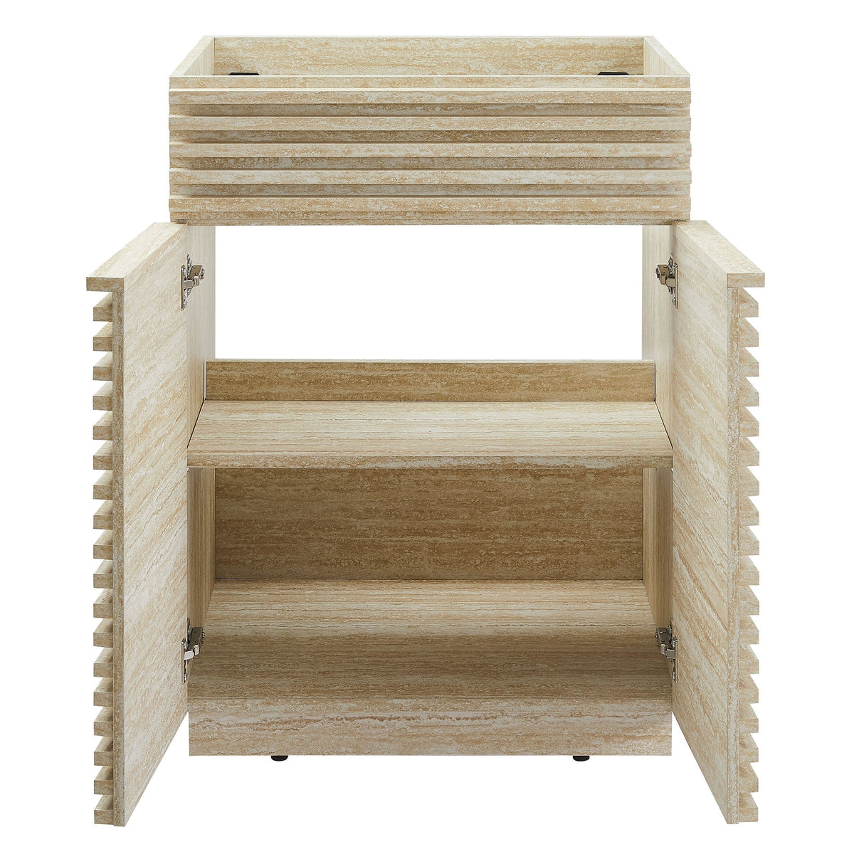 Render 24" Faux Travertine Bathroom Vanity Cabinet, photo 7 of 21