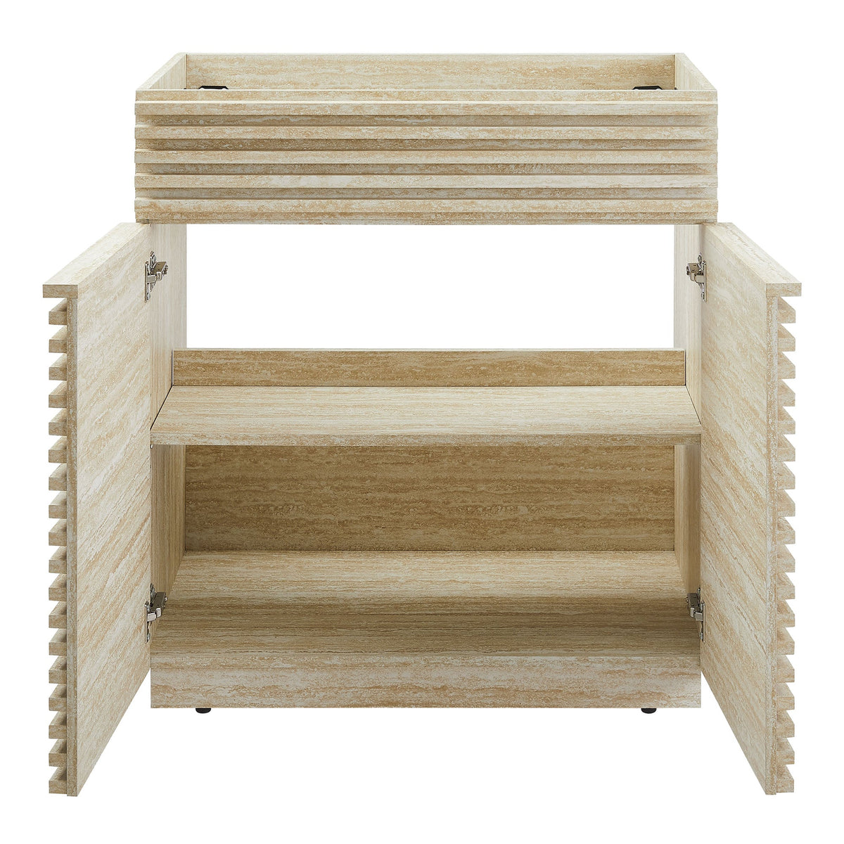 Render 24" Faux Travertine Bathroom Vanity Cabinet, photo 14 of 21
