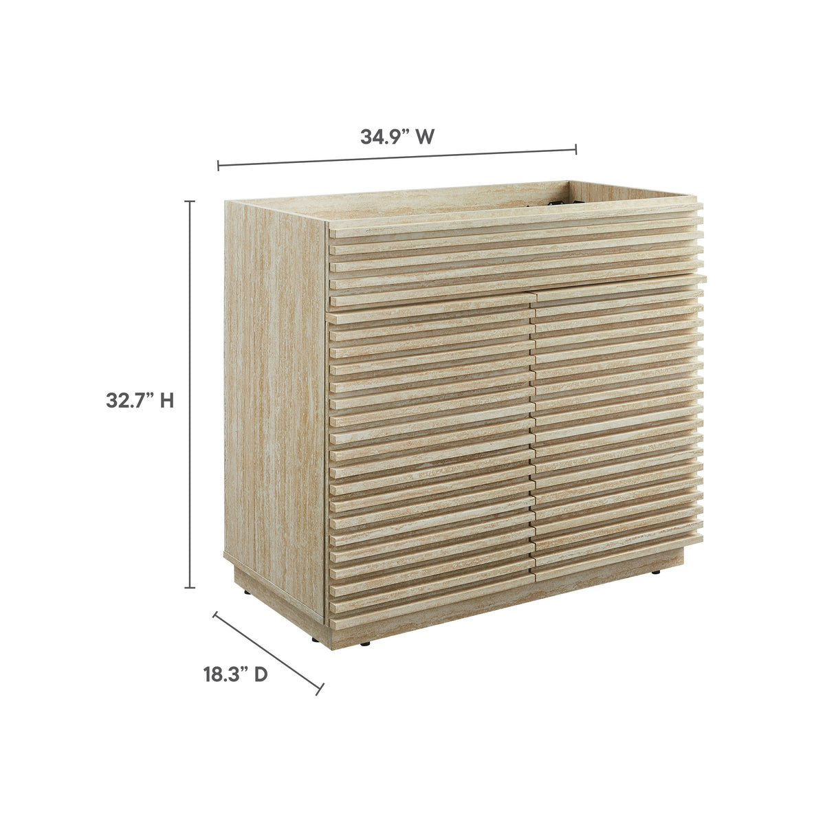 Render 24" Faux Travertine Bathroom Vanity Cabinet, photo 17 of 21