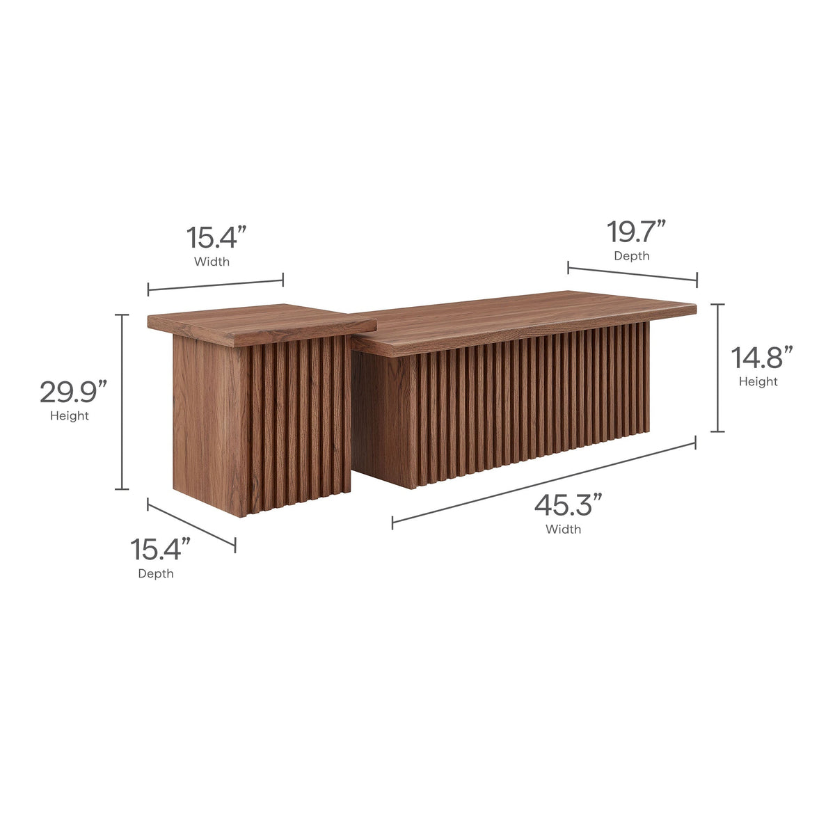 Render Nesting Coffee Tables Set of 2 by Modway, photo 3 of 14