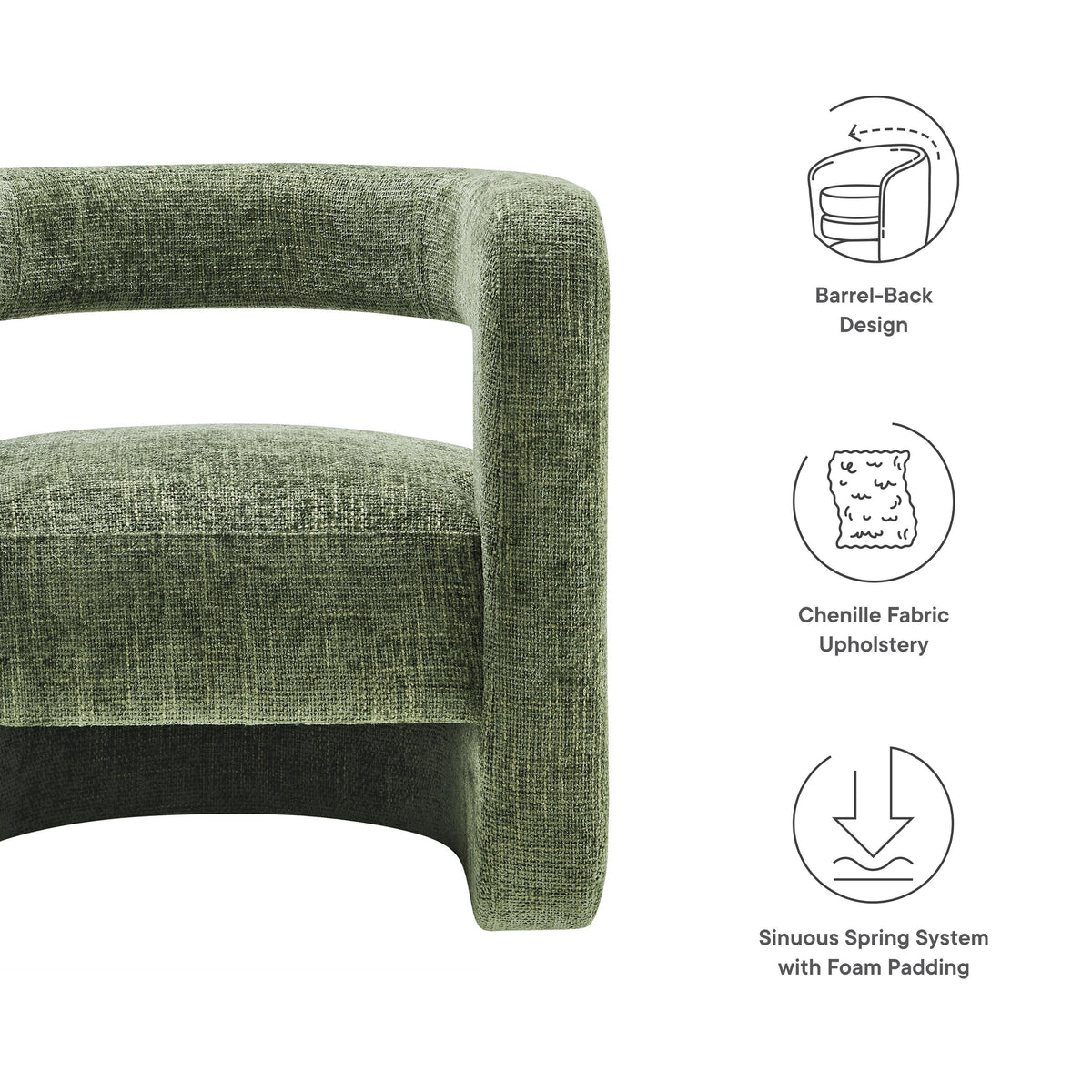 Jaylin Upholstered Chenille Accent Chair by Modway, photo 17 of 21