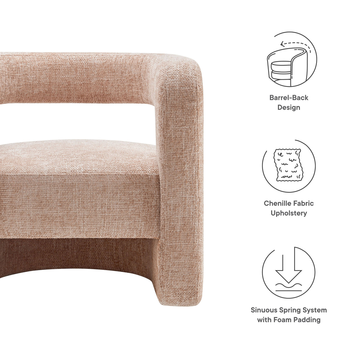 Jaylin Upholstered Chenille Accent Chair by Modway, photo 16 of 21