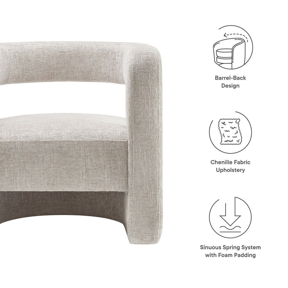 Jaylin Upholstered Chenille Accent Chair by Modway, photo 3 of 21