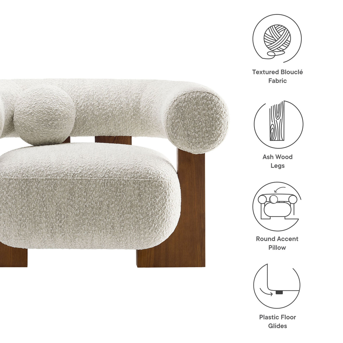 Jace Boucle Accent Chair by Modway, photo 3 of 14