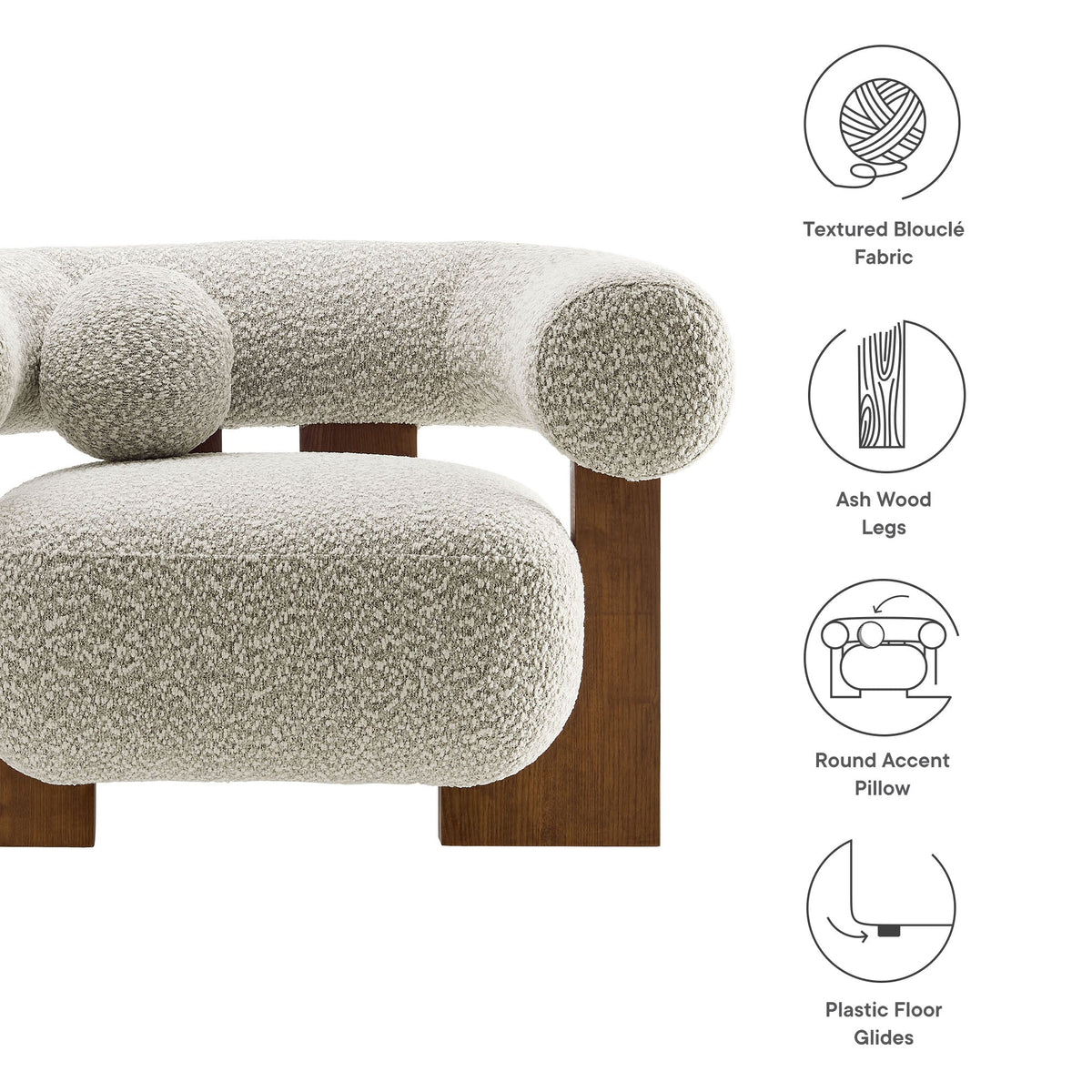 Jace Boucle Accent Chair by Modway, photo 12 of 14