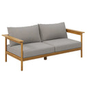 Wren 2-Piece Outdoor Patio Teak Wood Sofa and Ottoman Set by Modway by HouseOfZazla