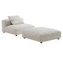 Solace Modular Corduroy Upholstered Armless Chair and Ottoman Set by Modway by HouseOfZazla
