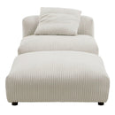 Solace Modular Corduroy Upholstered Armless Chair and Ottoman Set by Modway by HouseOfZazla