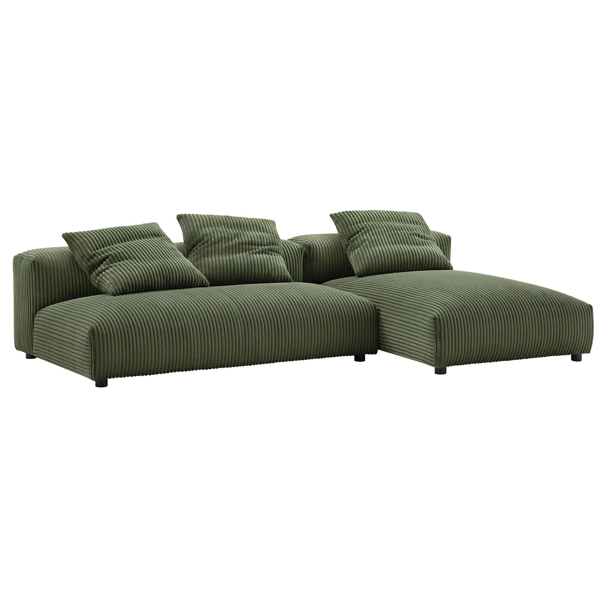 Solace 2-Piece Modular Corduroy Upholstered Sectional Sofa with Chaise, photo 5 of 14