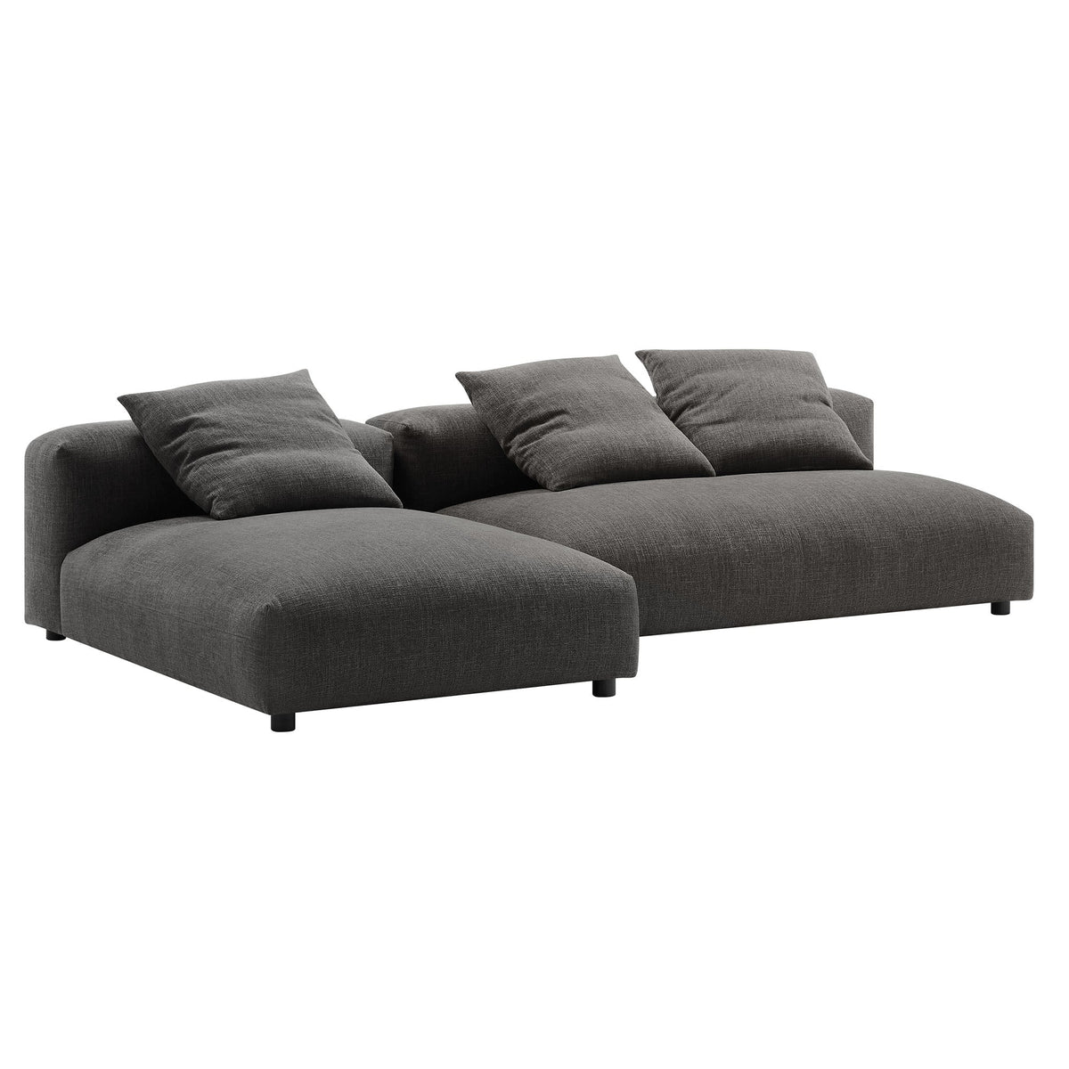 Solace 2-Piece Modular Upholstered Fabric Sectional Sofa with Chaise by Modway, photo 3 of 21