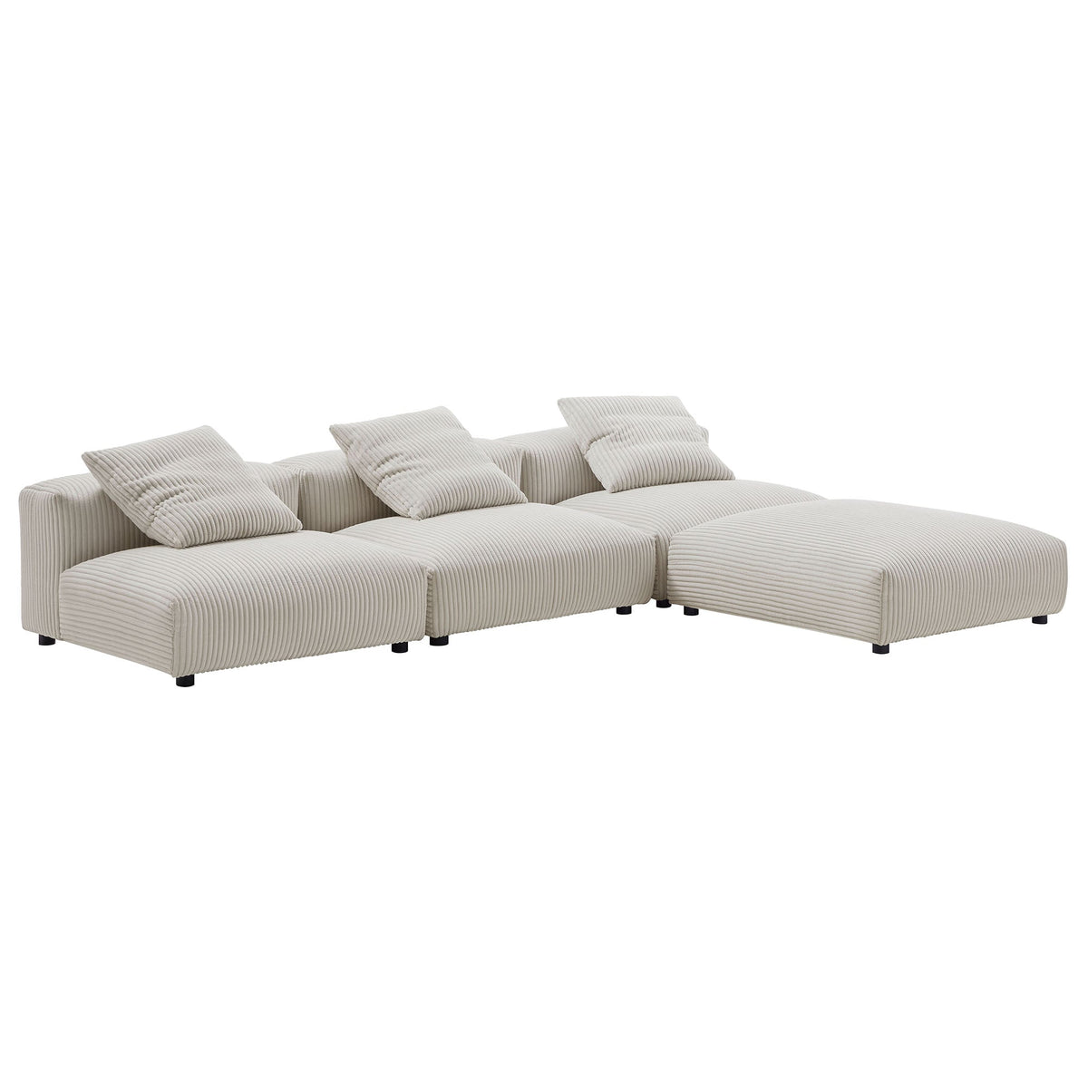 Solace 4-Piece Modular Corduroy Upholstered Sectional Sofa by Modway, photo 12 of 14