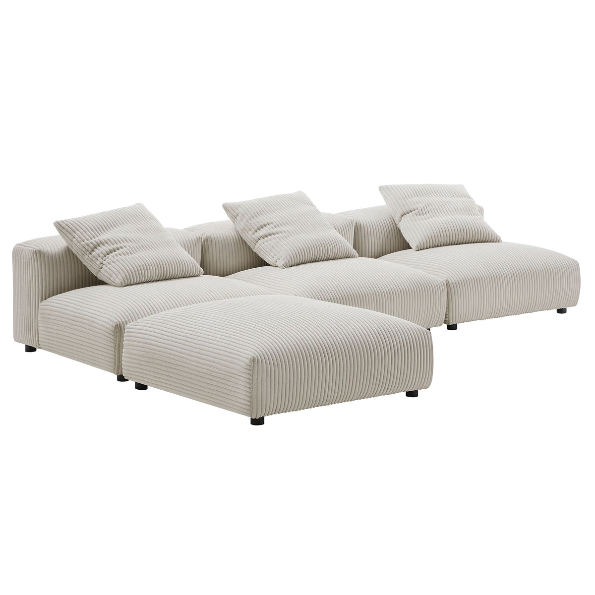 Solace 4-Piece Modular Corduroy Upholstered Sectional Sofa by Modway, photo 11 of 14