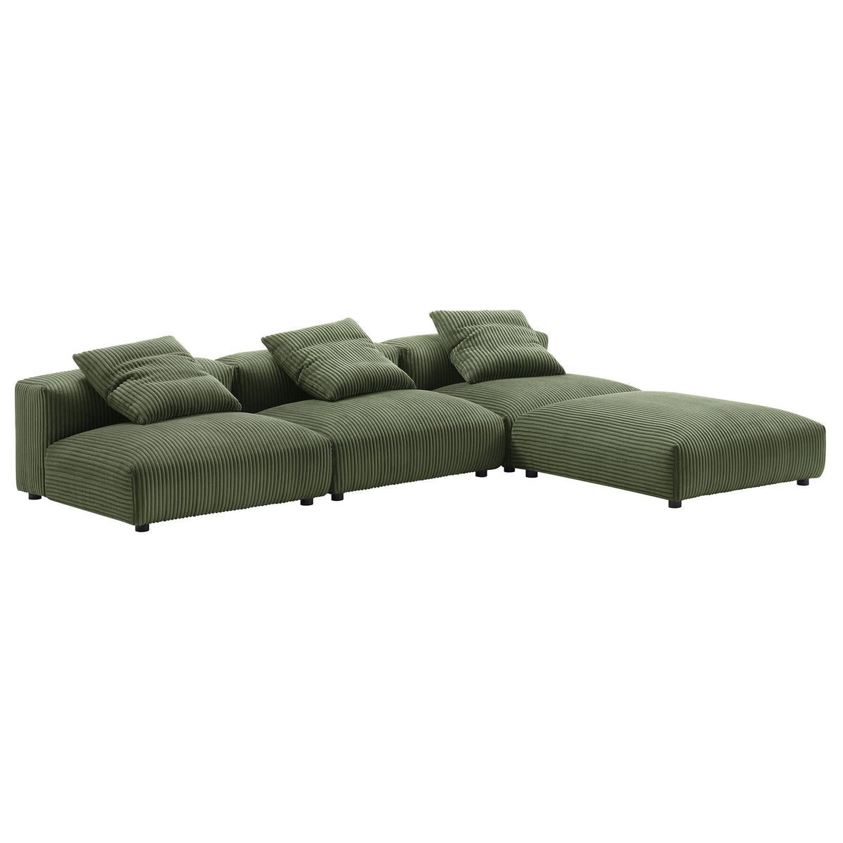 Solace 4-Piece Modular Corduroy Upholstered Sectional Sofa by Modway, photo 3 of 14