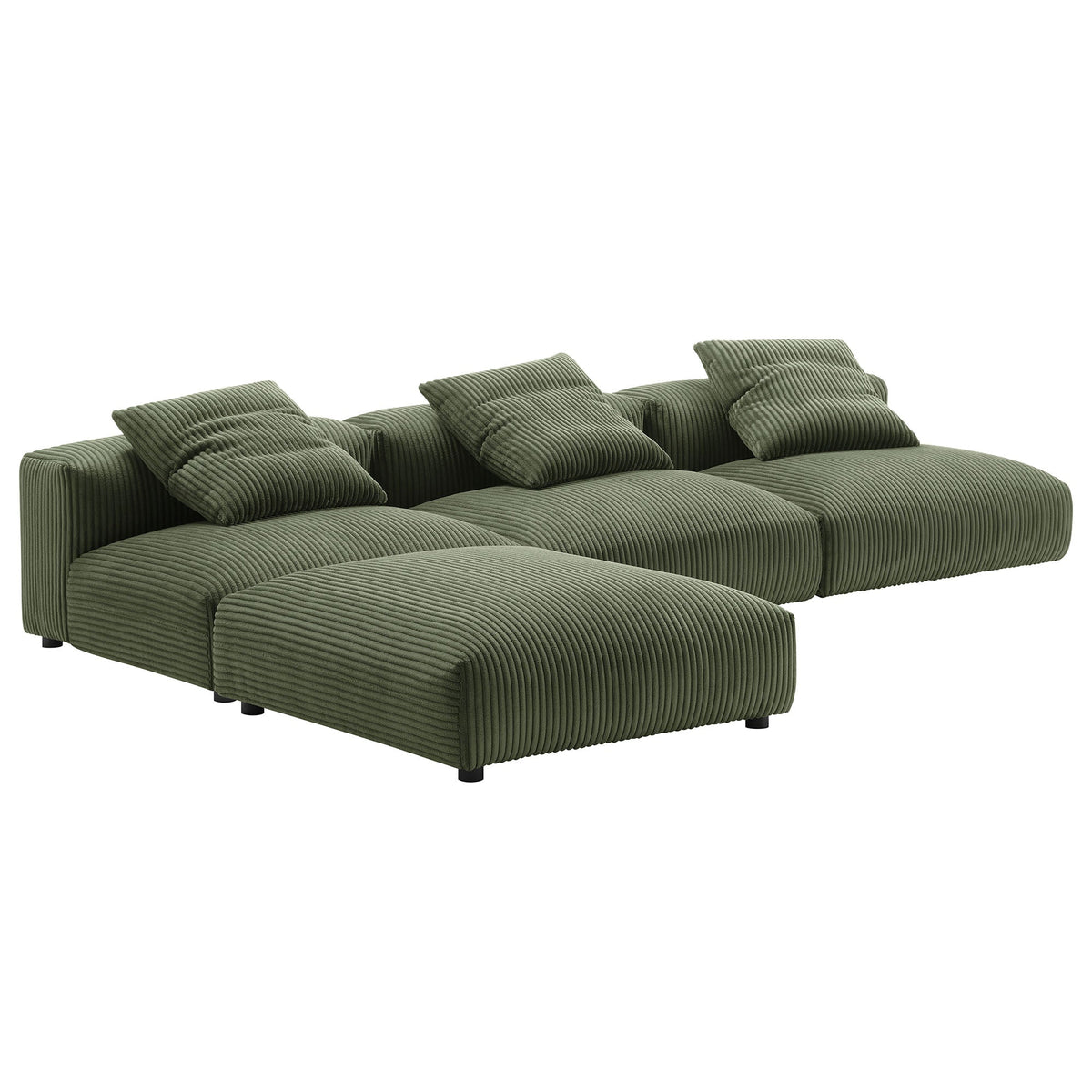 Solace 4-Piece Modular Corduroy Upholstered Sectional Sofa by Modway, photo 4 of 14