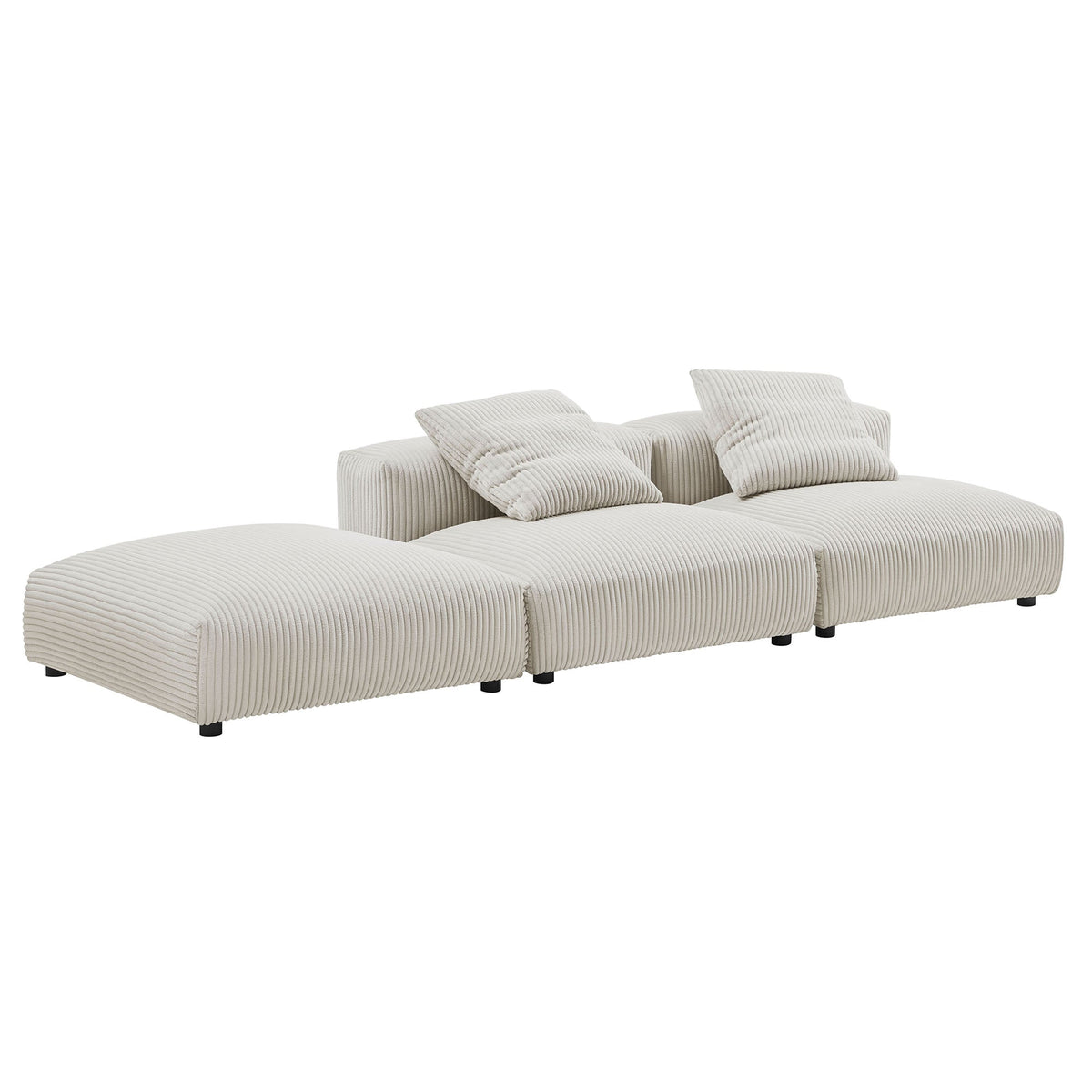 Solace 3-Piece Modular Corduroy Upholstered Sectional Sofa by Modway, photo 4 of 14