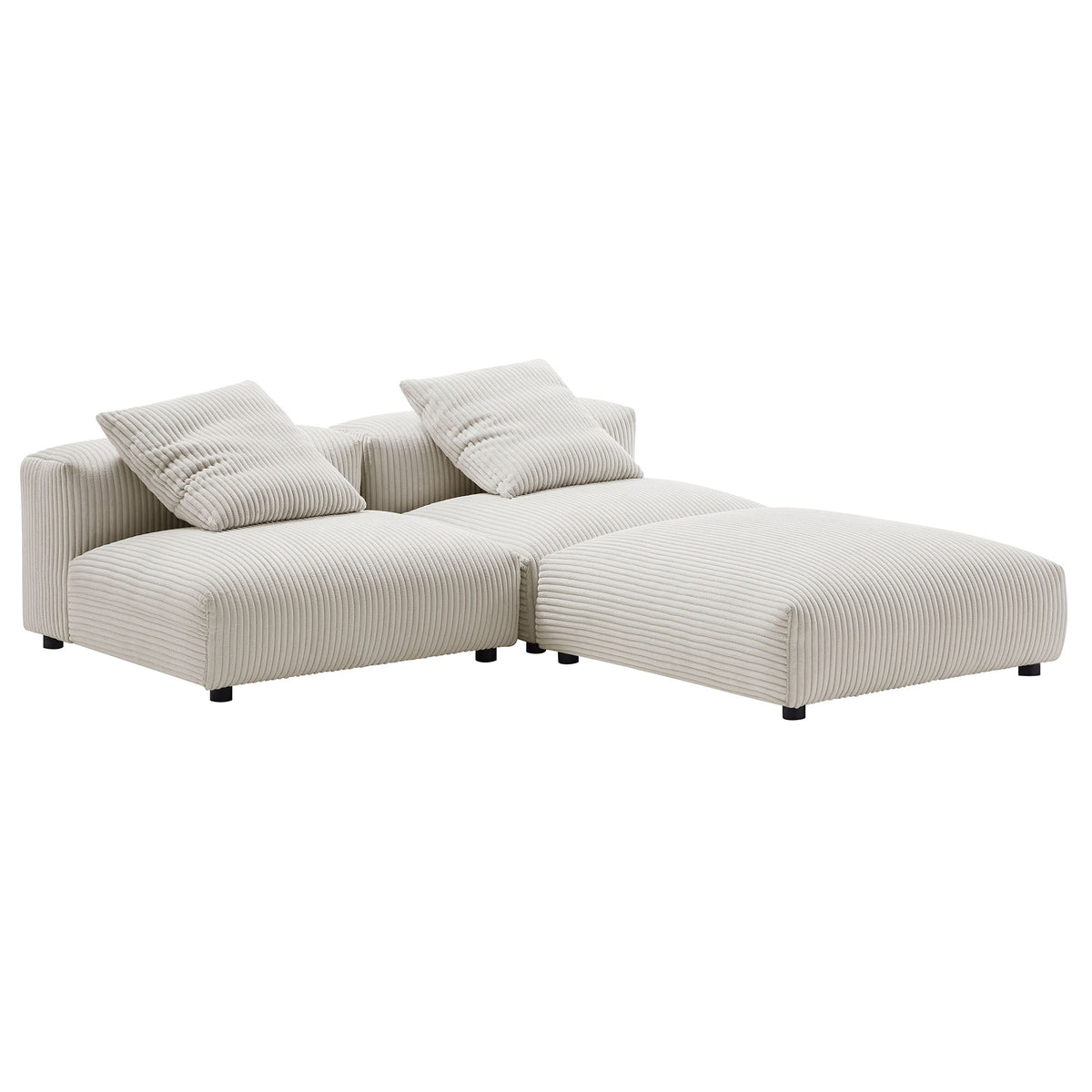 Solace 3-Piece Modular Corduroy Upholstered Sectional Sofa by Modway, photo 5 of 14