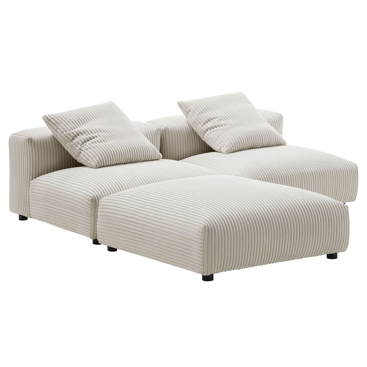 Solace 3-Piece Modular Corduroy Upholstered Sectional Sofa by Modway, photo 6 of 14