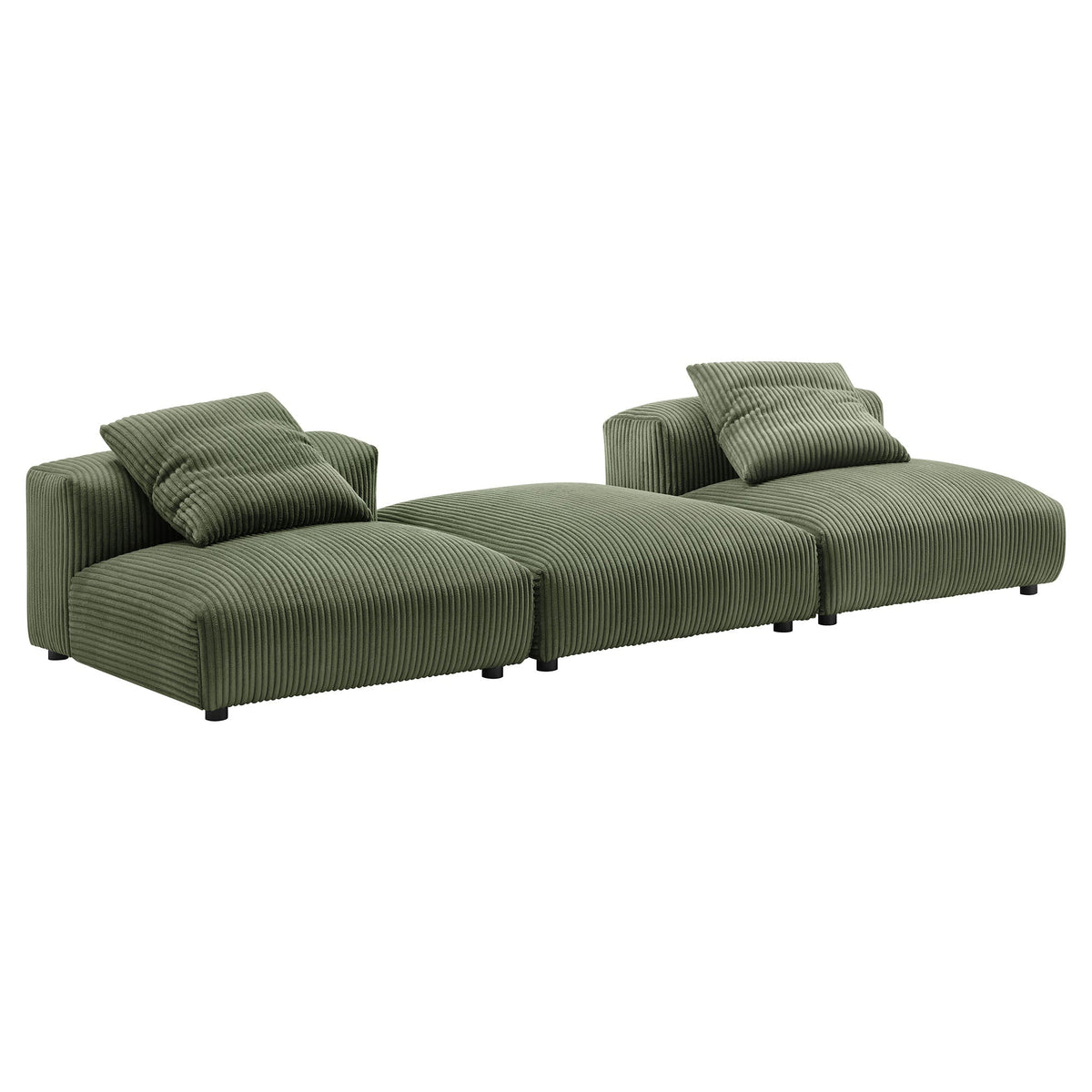 Solace 3-Piece Modular Corduroy Upholstered Sectional Sofa by Modway, photo 14 of 14