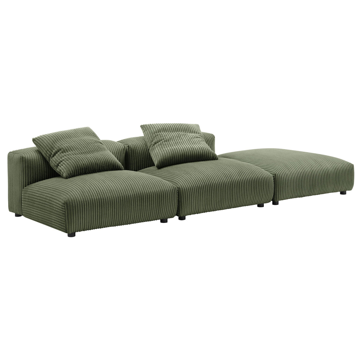 Solace 3-Piece Modular Corduroy Upholstered Sectional Sofa by Modway, photo 12 of 14