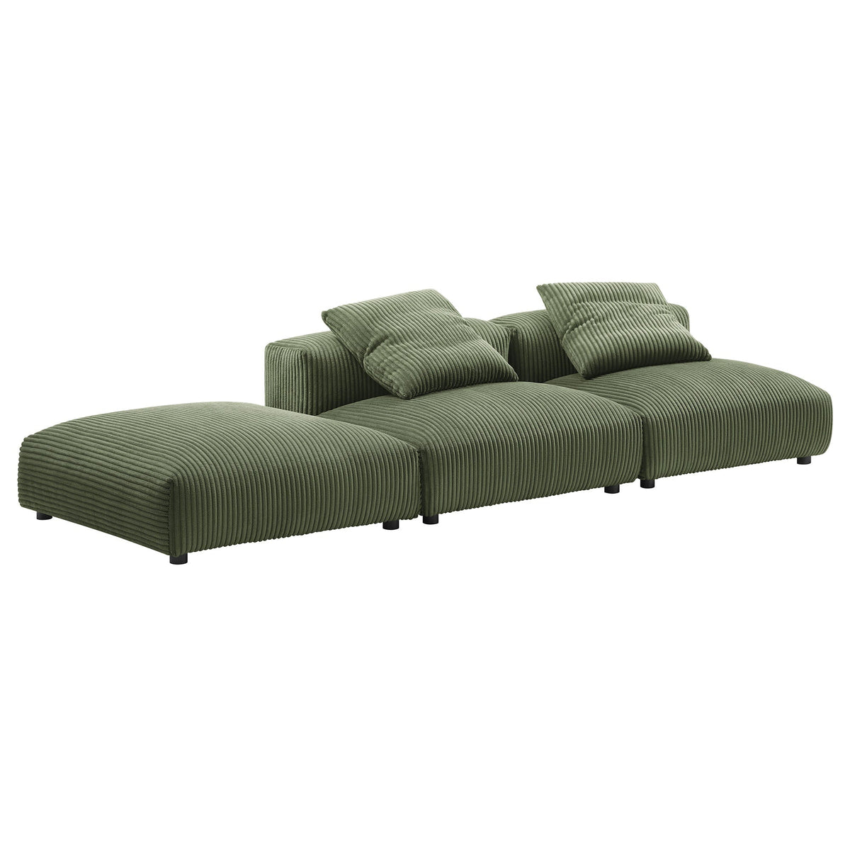 Solace 3-Piece Modular Corduroy Upholstered Sectional Sofa by Modway, photo 11 of 14