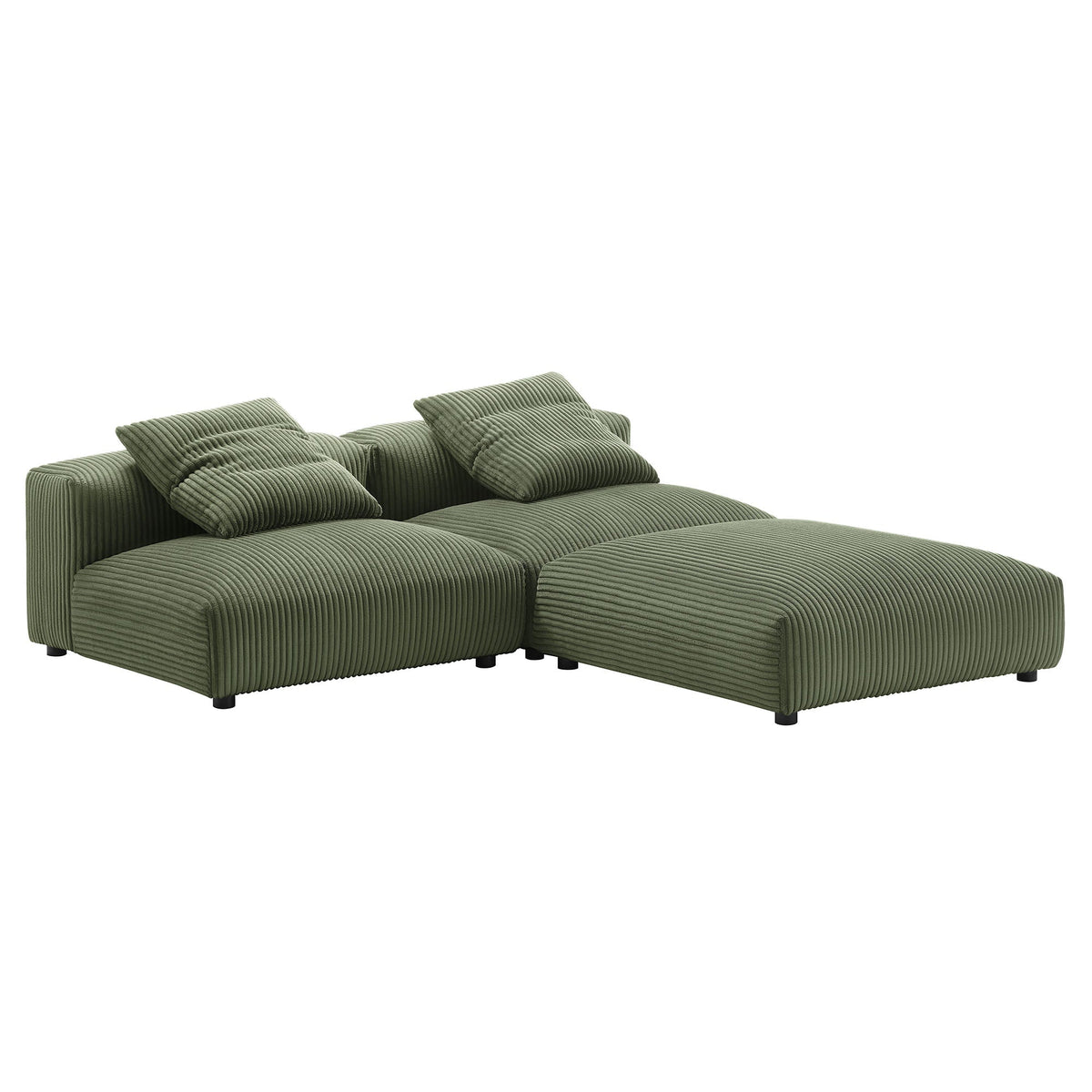 Solace 3-Piece Modular Corduroy Upholstered Sectional Sofa by Modway, photo 10 of 14