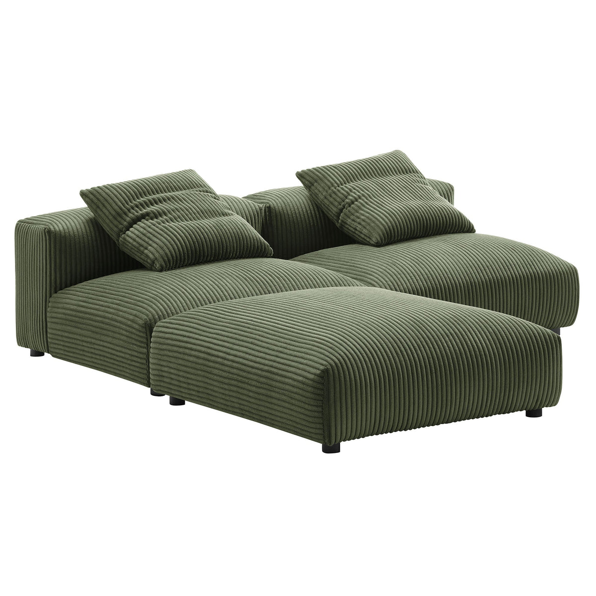 Solace 3-Piece Modular Corduroy Upholstered Sectional Sofa by Modway, photo 9 of 14