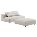 Solace Modular Corduroy Upholstered Armless Loveseat and Ottoman Set by HouseOfZazla