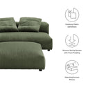 Solace Modular Corduroy Upholstered Armless Loveseat and Ottoman Set by HouseOfZazla