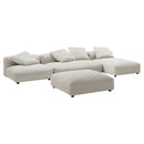 Solace 4-Piece Modular Corduroy Upholstered Sectional Sofa With Ottoman by HouseOfZazla