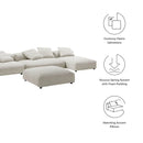 Solace 4-Piece Modular Corduroy Upholstered Sectional Sofa With Ottoman by HouseOfZazla