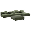 Solace 4-Piece Modular Corduroy Upholstered Sectional Sofa With Ottoman by HouseOfZazla