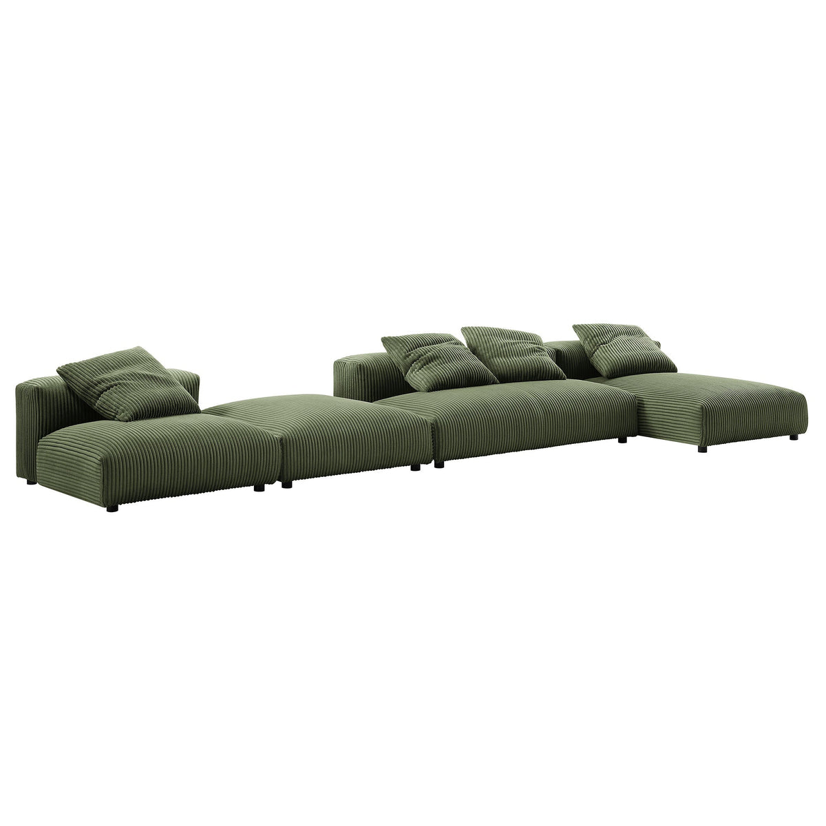 Solace 4-Piece Modular Corduroy Upholstered Sectional Sofa With Ottoman, photo 3 of 14