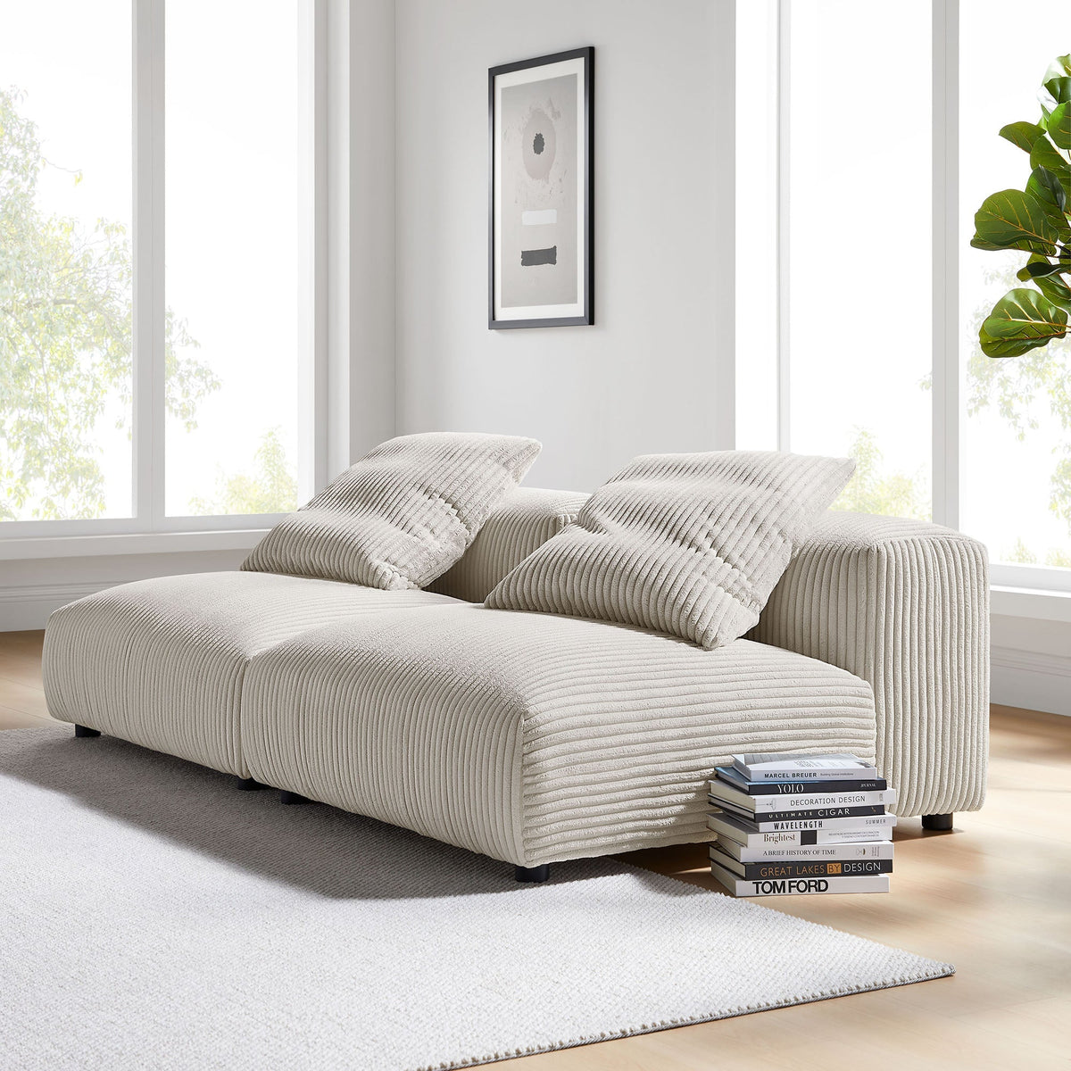 Solace 2-Piece Modular Corduroy Upholstered Sofa by Modway, photo 7 of 14