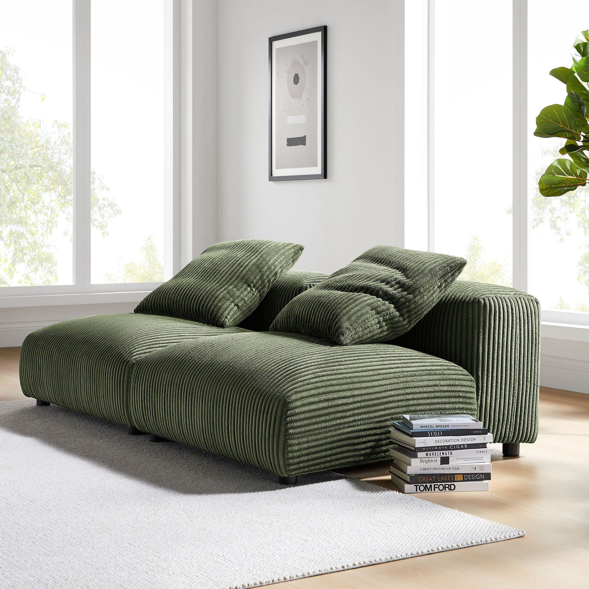 Solace 2-Piece Modular Corduroy Upholstered Sofa by Modway, photo 8 of 14