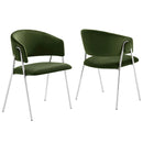 Nella Upholstered Performance Velvet Dining Chair Set of 2 by HouseOfZazla