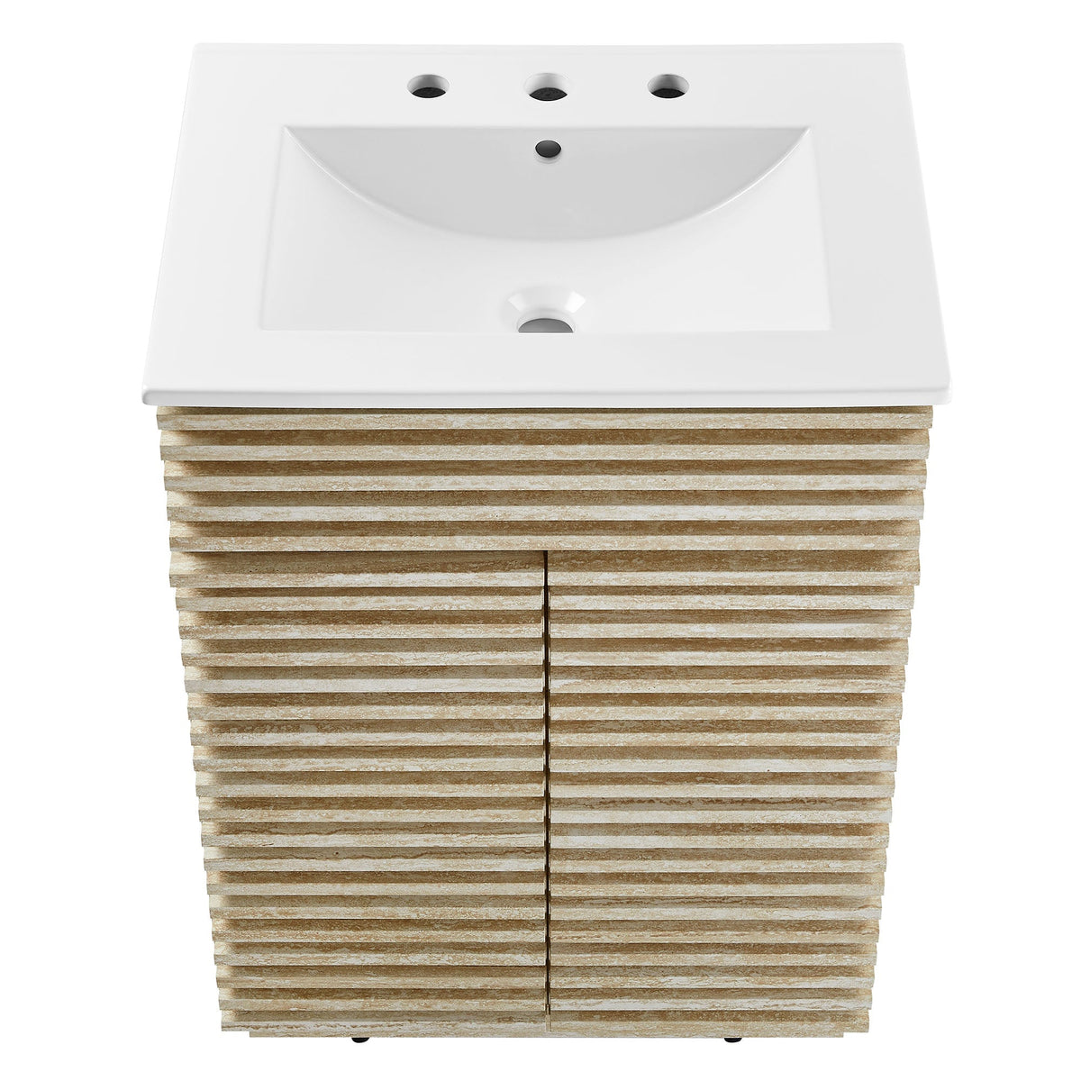 Render 24" Faux Travertine Bathroom Vanity With Sink by Modway, photo 7 of 14